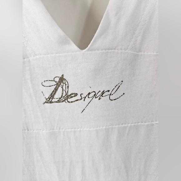 Desigual Patchwork Cotton Mini Dress Size 6 Boho Art Print Embroidered - Picture 6 of 11